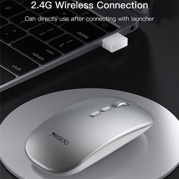 Actual product image Yesido - Wireless Mouse (KB15) - 800/1200/1600DPI, 2.4G Connection - Silver (Wireless)