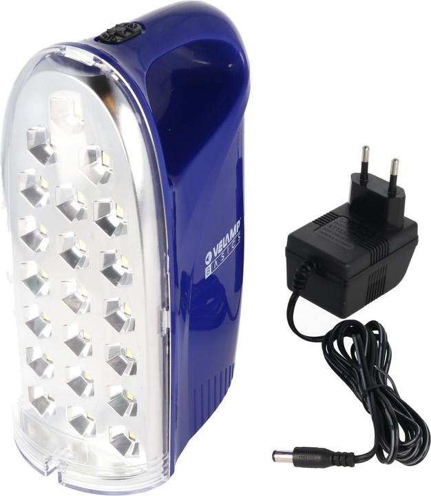 Immagine prodotto Velamp Lampada LED anti black out, luce di emergenza portatile ricaricabile con caricabatterie esterno (250 lm)