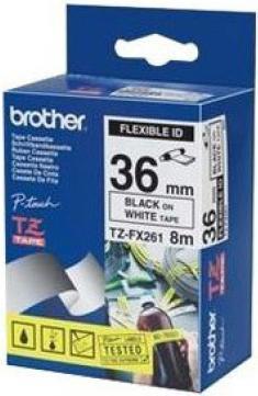 Produktbild Brother Flexitape lamin. schwarz/weiss TZe-FX261 zu PT-550 (4 cm, Schwarz)