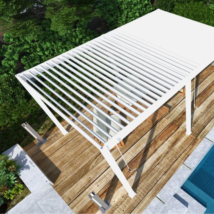 Produktbild Weide Pergola Deluxe Plus 3.6x5.3m weiss (360 cm, 530 cm)