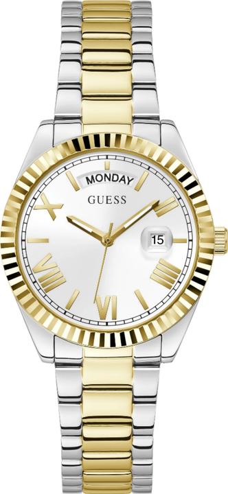Actual product image Guess P SLV CS W/ P GLD TOP PART / SUN WHT DAY/DATE DL / P SLV & GLD BRCT Wristwatch (36 mm)