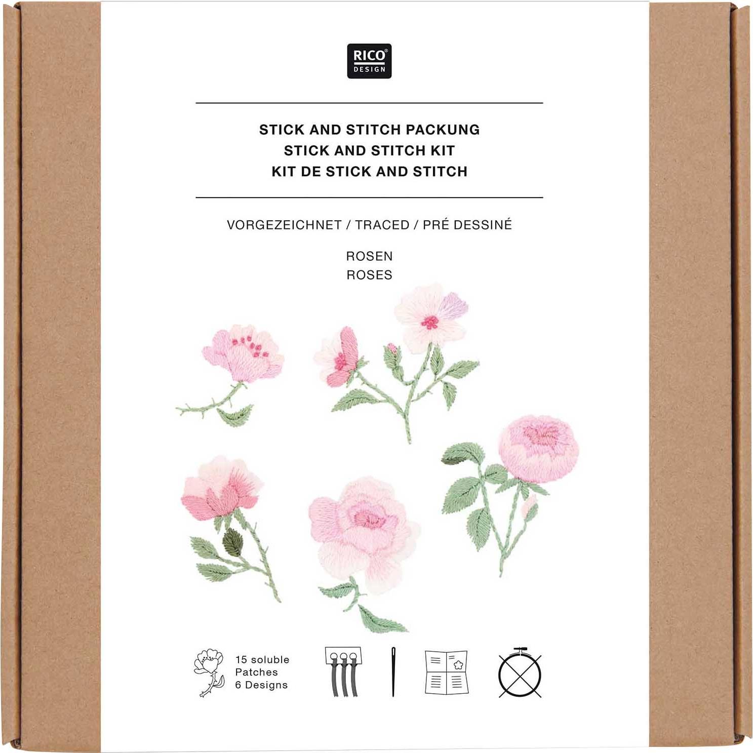 Rico Design Stick & Stitch Packung, Handarbeitsset, Mehrfarbig