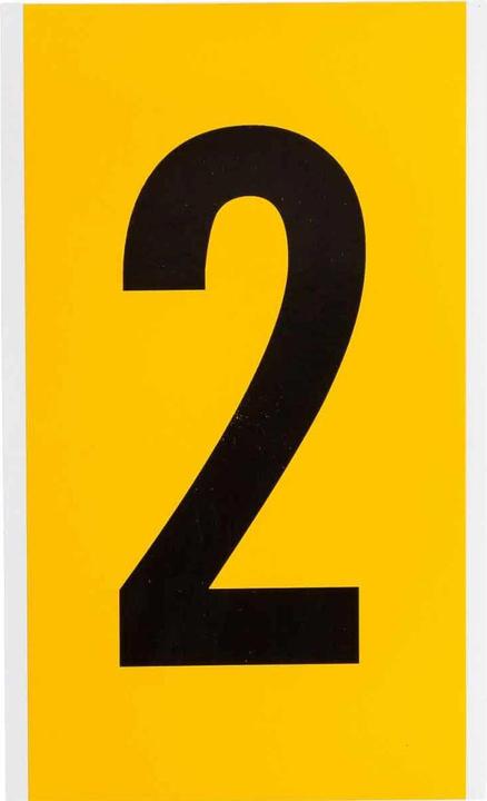 Immagine prodotto Brady B-946, 1570-2, vinile, etichettatura: 2, nero su giallo, 127 x 228mm, altezza caratteri 152mm(25 K (12.70 cm)