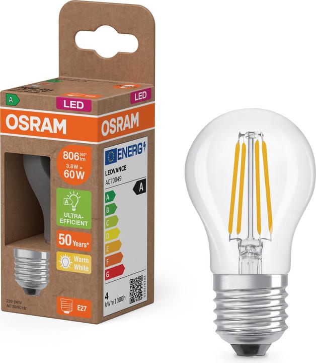 Image du produit Steffen Osram LED Classic P E14 240V 3.8W 806lm WW (E27, 806 lm, 6 x)