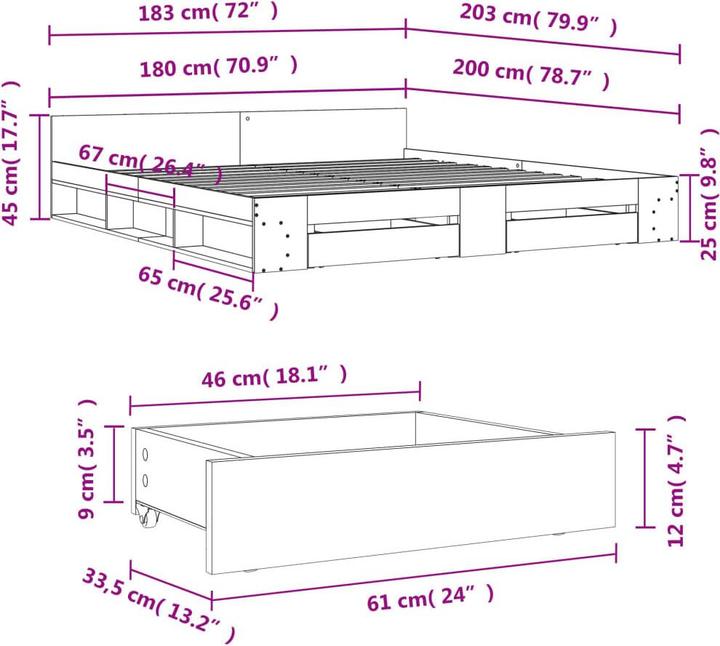 Image du produit vidaXL Bettgestell (180 x 200 cm)