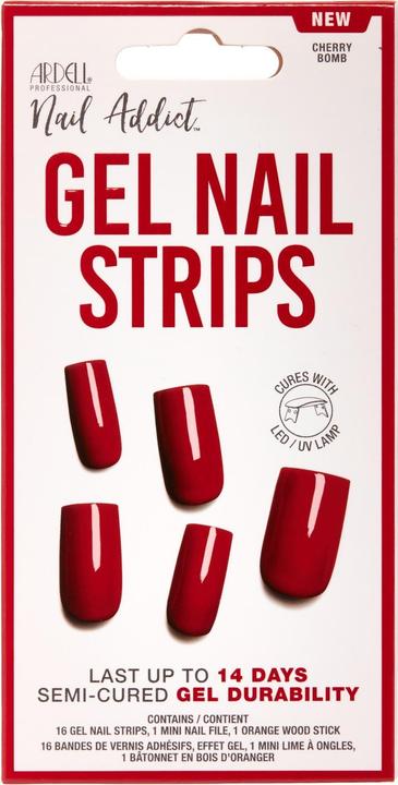 Ardell Nail Addict - Gel Nail Strips Cherry Bomb (Artificial nails, 407424, Cherry bomb)