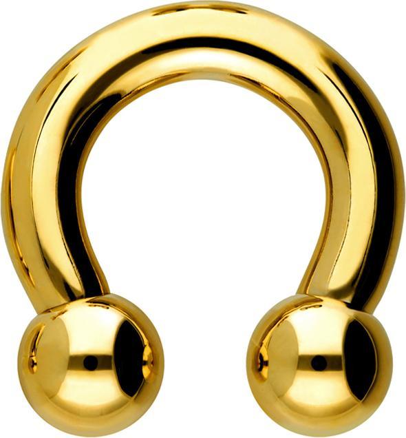 Immagine prodotto Star Piercing Barbell circolare a filo interno placcato oro con due palline (Titanio, senza ottone)