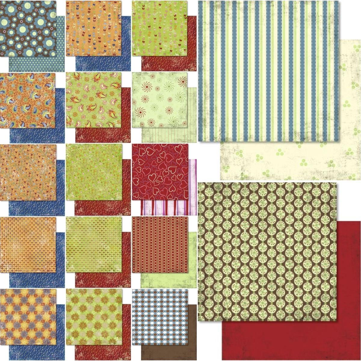 Thumbnail - Ursus, Bastelpapier, Designpapier Retro 190g/qm 30,5x30,5cm VE=50 Blatt (50 x)