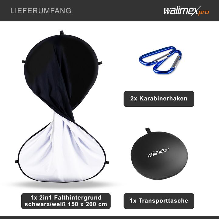 Produktbild Walimex 2in1 Falthintergrund (150 cm, 200 cm)