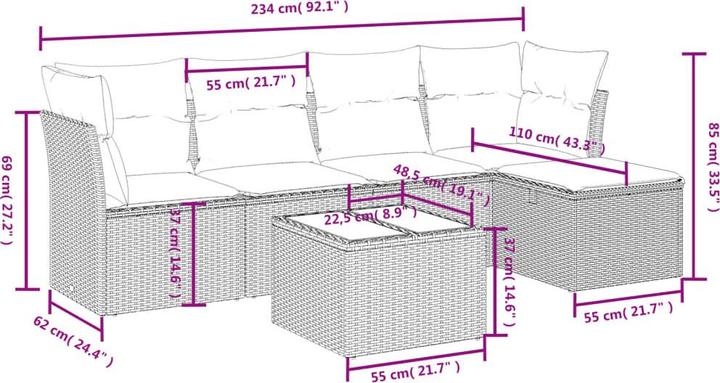 Produktbild vidaXL Garten Sofagarnitur