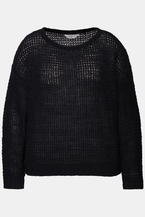 Produktbild Studio Untold Pullover, Boxy Shape, Lochstrick, Rundhals, Langarm (54)