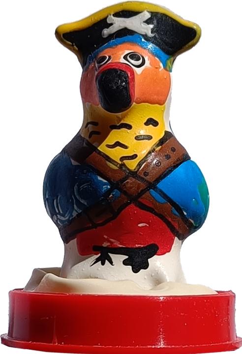 Actual product image Erco Scherzkondom „Piraten-Papagei“ – Handbemalt, Naturkautschuklatex, Fun-Geschenk für Abenteurer (1 pcs.)