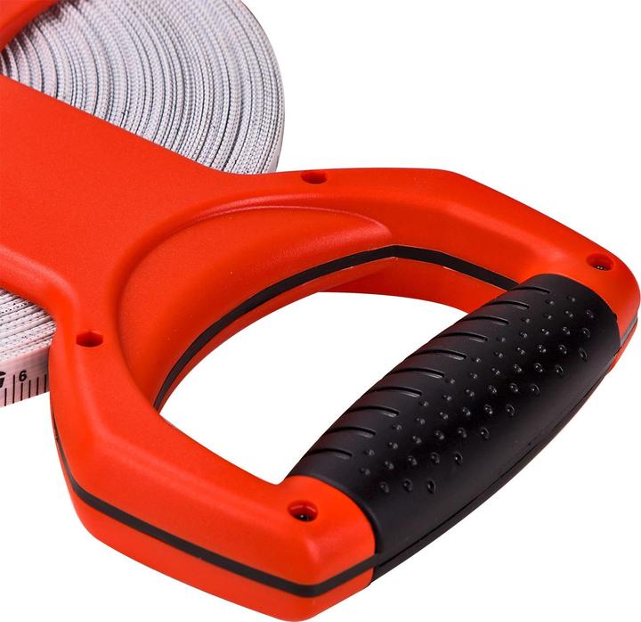 Immagine prodotto Dema Fiberglas - Messband Massband Rollmeter 100 m orange signalfarben mit Kurbel