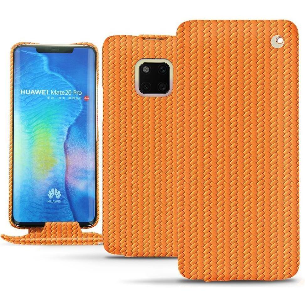 Noreve Lederschutzhülle vertikal (Huawei Mate 20 Pro), Smartphone Hülle, Orange