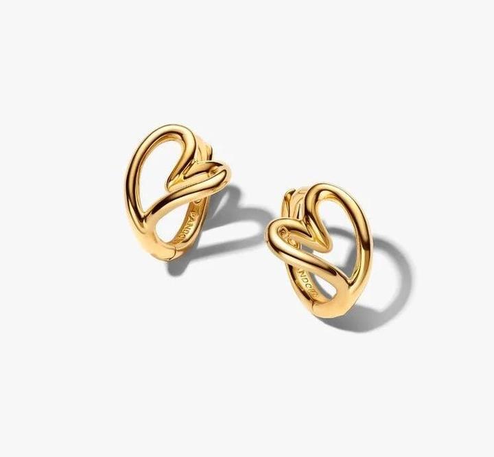 Immagine prodotto Pandora Orecchini a cerchio piccoli a forma di cuore dalla forma organica (Metallo)