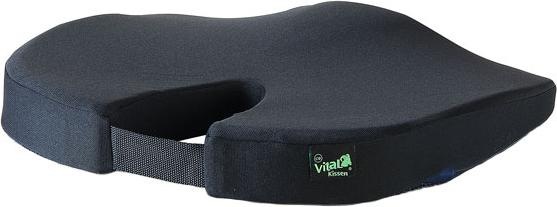Produktbild Vital Steissbeinkissen Jersey Bezug schwarz mit Antirutschunterseite (40 x 45 x 8 cm)