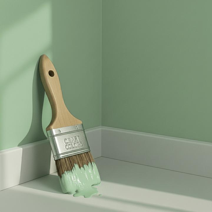 Actual product image Craft Colors 5L hochwertige Wandfarbe edelmatt – Kreidefarbe No. 625 Pastell Mint Grün (pastel mint green, 5 l)