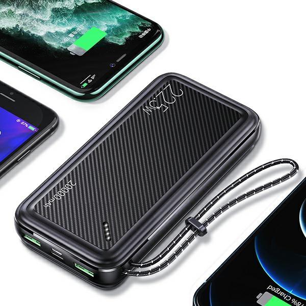 Actual product image Usams Powerbank PB60 20000mAh 22.5W 2xQC3.0+PD Fast Charge czarny/black 20KCD16801 (US-CD168) (20000 mAh, 22.50 W, 74 Wh)