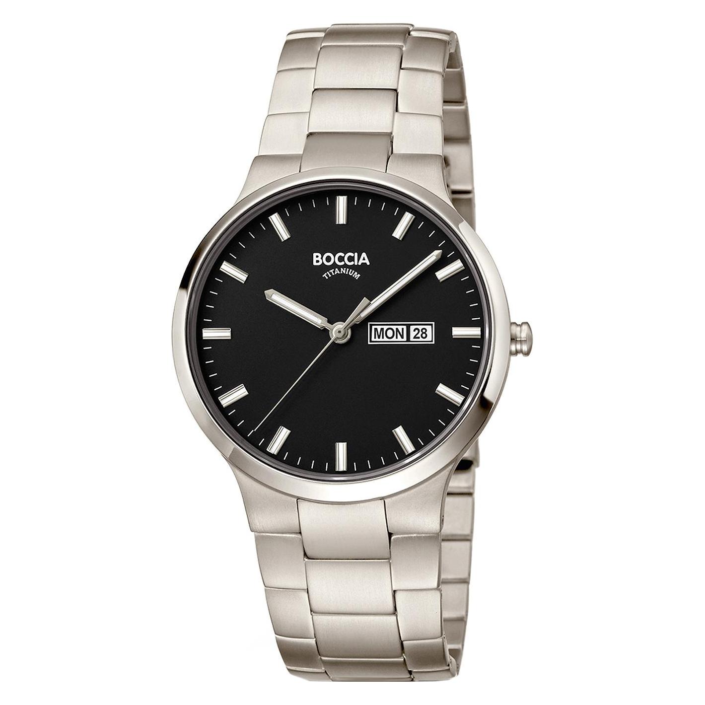 Boccia, Horloge, 3649-03 Heren Titanium 39mm 5ATM Horloge, Zilver, (Analoog Horloge, 39 mm)