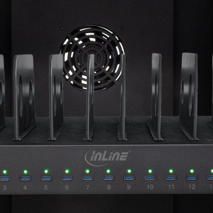Immagine prodotto InLine ® mobiler Ladeschrank, 32x USB-C, 2000W, PD3, QC5, abschliessbar, schwarz (32 porte)