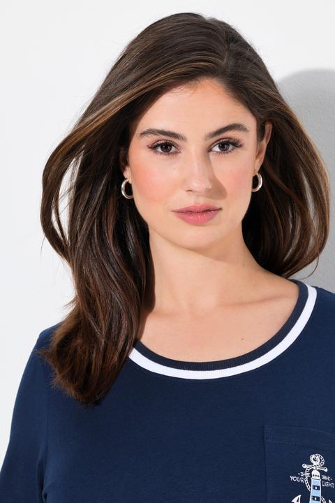 Produktbild Ulla Popken Pyjama, Ringelhose, Rundhals, Halbarm, Taschen (46, 48)