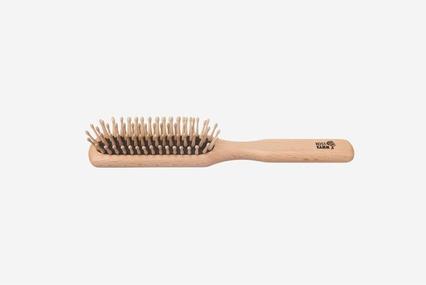 Image du produit Kost Kamm Brosse en bois, hêtre, picots arrondis, 5 rangées, caoutchouc noir 21.5cm