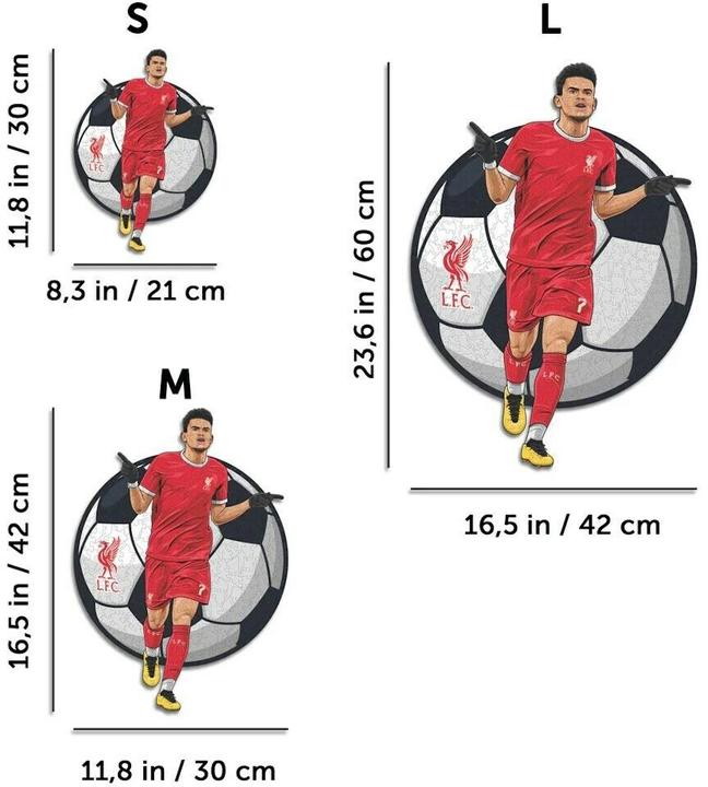 Actual product image Iconic Liverpool FC - Luis Diaz - Wooden Puzzle Size M (270 pieces) (270 pieces)