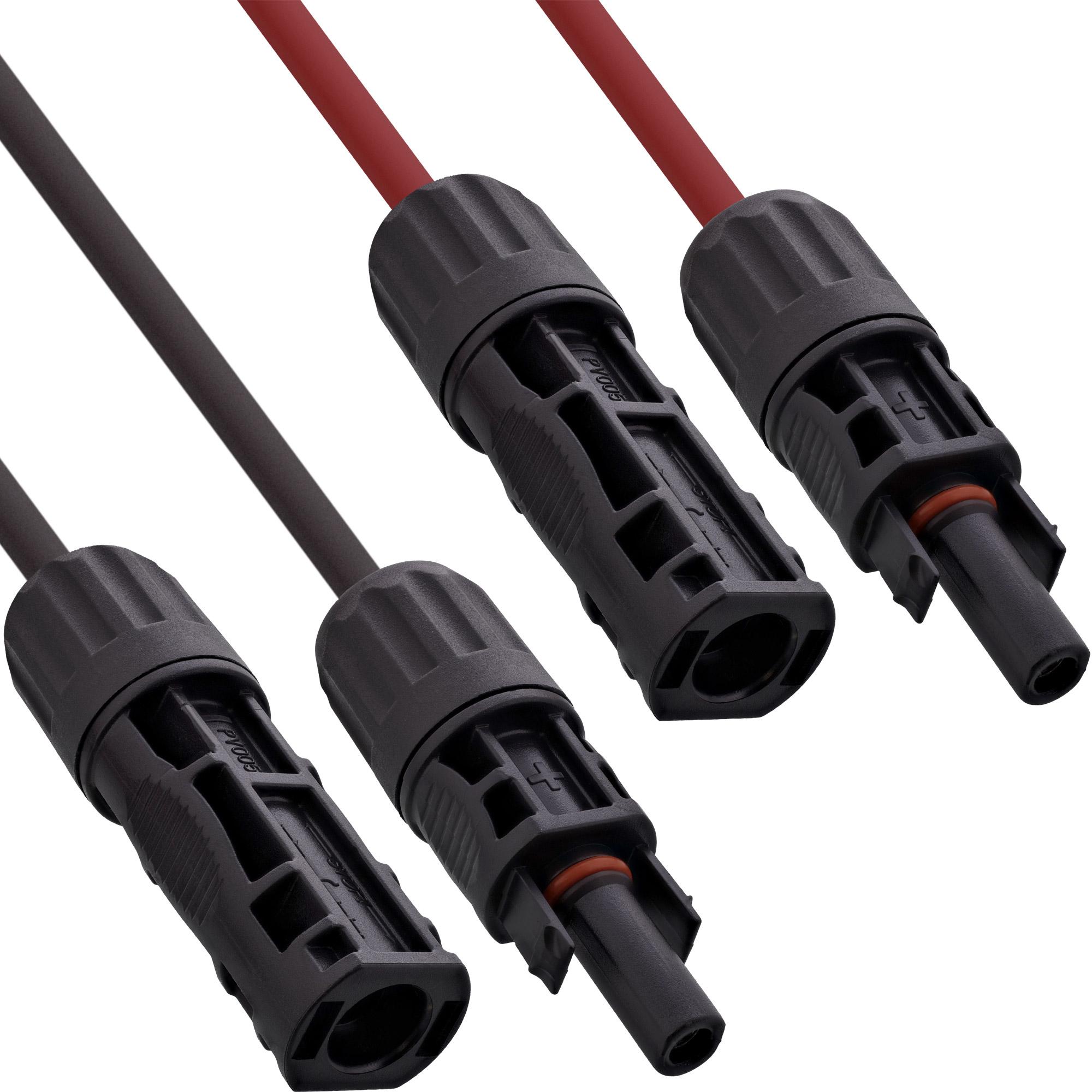 InLine, Zubehör Solarenergie,  Solarkabel Verlängerungs-Set inkl. Solarstecker 4mm² schwarz/rot 12,5m (Solarkabel)