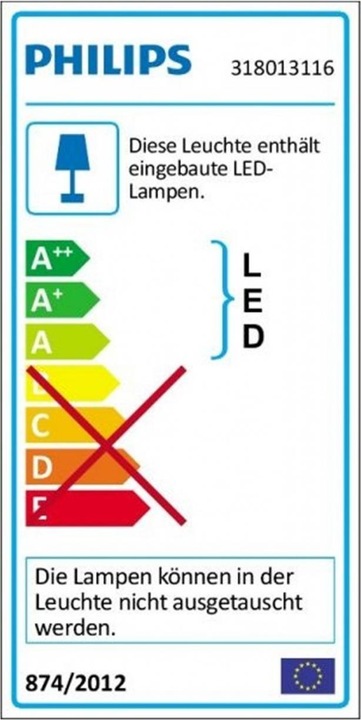 Label énergétique Philips Suede (1100 lm)