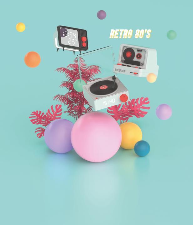 Produktbild Mobility on Board Retro Lautsprecher RS-80 grau (12 h)