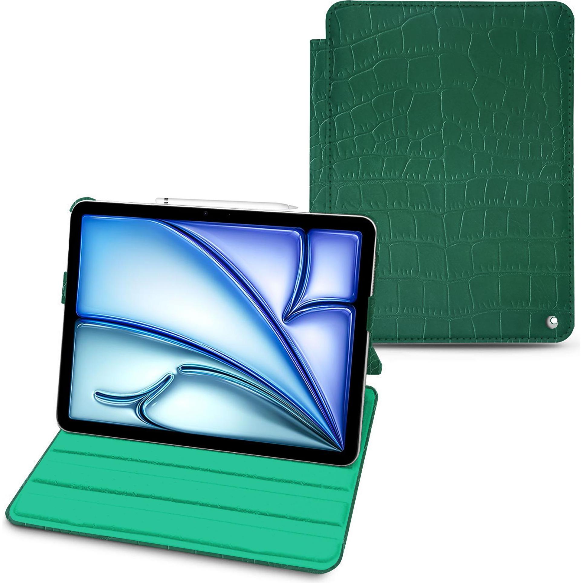 Thumbnail - Noreve Lederschutzhülle horizontal (iPad Air 2022 (5. Gen), iPad Air 2020 (4. Gen)), Tablet Hülle, Grün