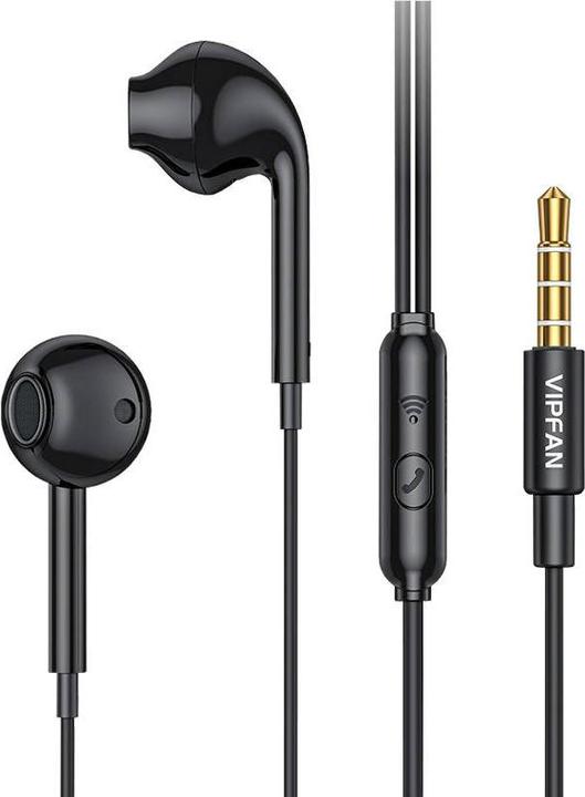 Produktbild Vipfan M15 wired in-ear headphones, 3.5mm jack, 1m (black) (Kabelgebunden)