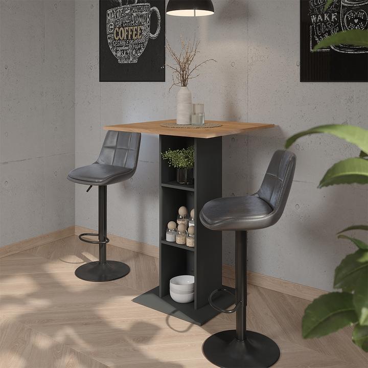 Produktbild Vicco Barhocker 2er Set Sena, Grau/Schwarz, 38.5 x 86 cm