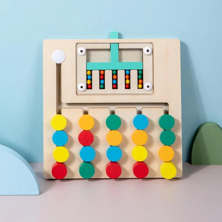Image du produit Activity Board Casse-tête en bois avec correspondance des couleurs, jeu de logique, entraînement à la réflexion