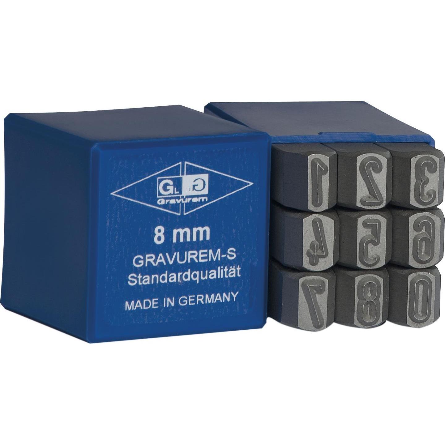 BETA, Stanzwerkzeug, GRAVUREM-S Standard Schlagzahlen, Schlagstempel, Prägestempel, Einschlagzahlen - Zahlen 0-9 / 12mm
