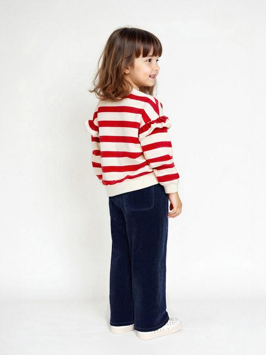 Actual product image Vertbaudet Weite Mädchen Cordhose mit Paperbag-Bund (128)