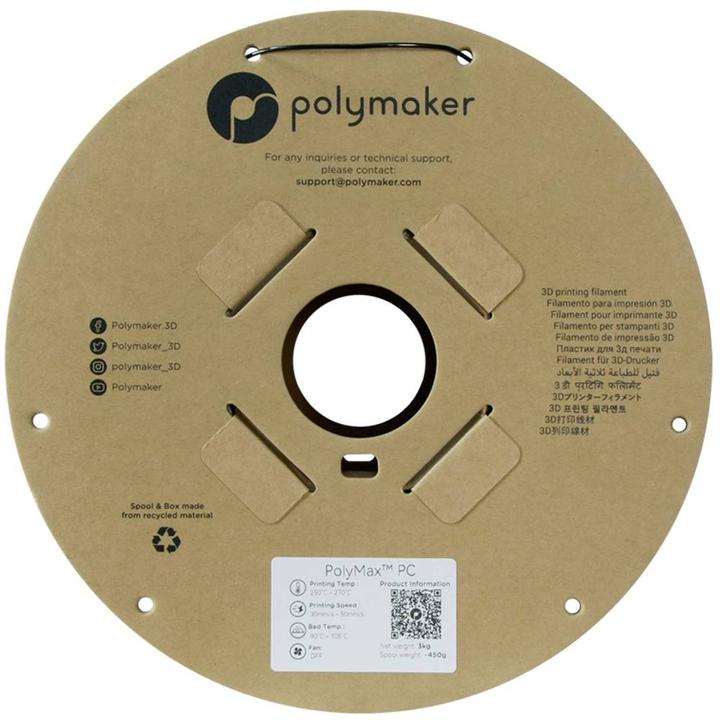 Produktbild Polymaker PolyMax Tough PC Schwarz 1,75 mm 3,000 g (1.75 mm, 3000 g)