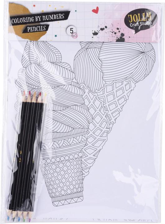 Actual product image Colouring pages for painting by numbers, 5 sheets