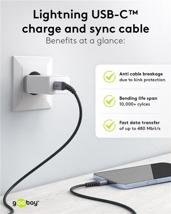 Image du produit Goobay USB C — Lightning (0.50 m, USB 4.0, 60 W)