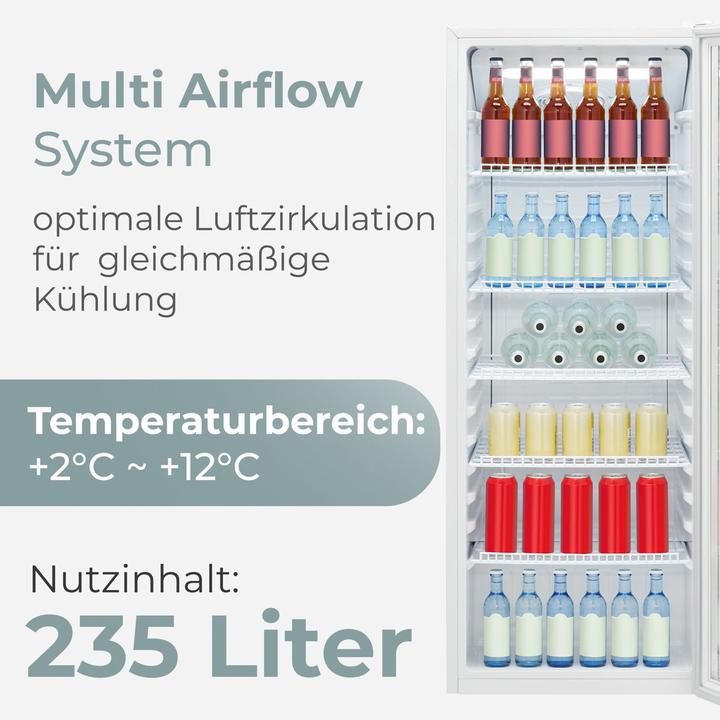 Image du produit Bomann KSG 7292 weiss Glastürkühlschrank 143cm (235 l)