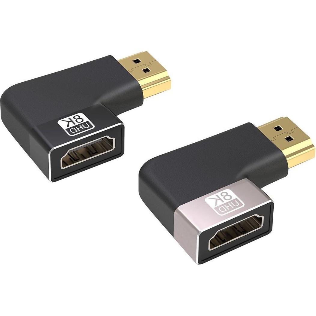 PremiumCord Adattamento spojka 8K HDMI A - HDMI A, F/M, do úhlu 90° - pravá (HDMI), Adattatore dati + video