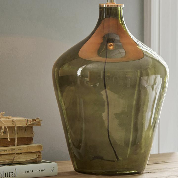 Image du produit Loberon Lampe de table Morazan vert/lin (E27)