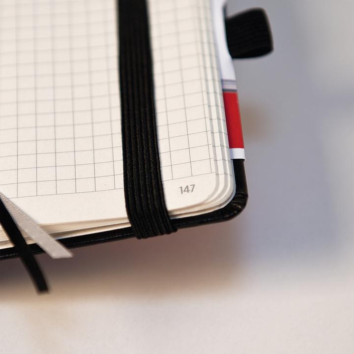 Actual product image Notebook KOMPAGNON approx. DIN A5 blank, black hardcover 192, 16 of which can be detached Be (A5, Plain, Hardcover)