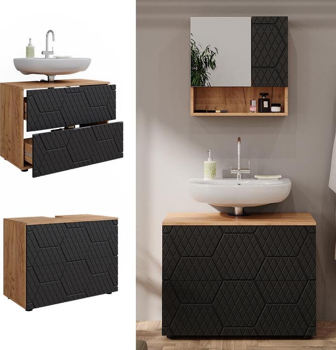 Actual product image Vicco Irma with honeycomb structure/anthracite, 41 x 58.6 cm with 2 drawers (41 x 41 x 58.60 cm)