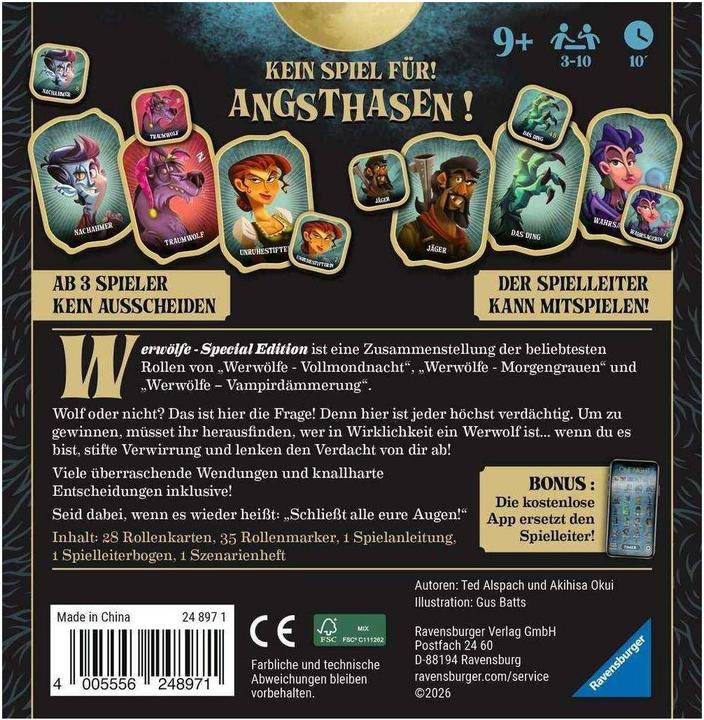 Actual product image Ravensburger Werwölfe - Special Edition (German, 3 - 10 Players)