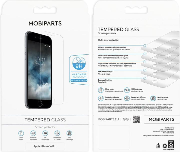 Produktbild Mobiparts GehÃ¤rtetes Glas Clear Displayschutzfolie Apple iPhone 14 Pro (1 Stk., Apple iPhone 14 Pro)