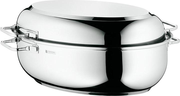 Actual product image WMF Oval roasting pan with thermometer (788009990), stainless steel (Casserole + stew pot, Stainless steel, 25.80 x 28.50 cm)