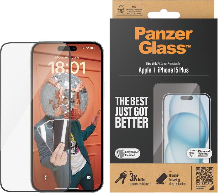 Produktbild PanzerGlass Privacy Screen Protector Ultra-Wide Fit (1 Stück, Apple iPhone 15 Plus)