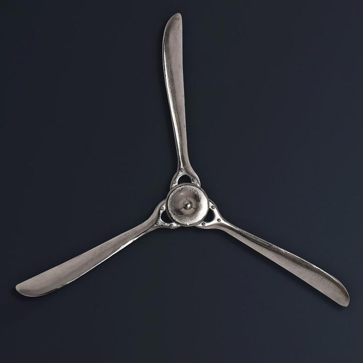Produktbild FineBuy Deko Propeller 85 cm Wanddeko Aluminium Flugzeug Wandpropeller Wohndeko