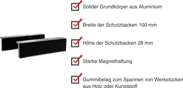 Actual product image Paulimot Schraubstock-Schutzbacken 100 mm, Typ G (Gummi)